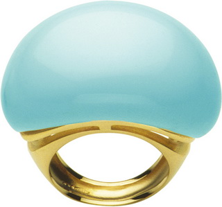 Stunning Turquoise Cocktail ring. Gold Turquoise Babol Ring - Click Image to Close